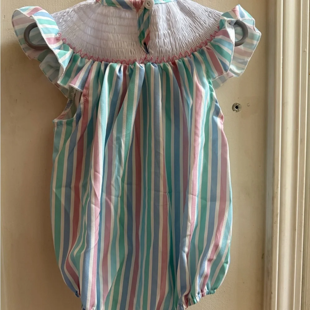 New Smocked Ice Cream Romper - Picture 6 of 7